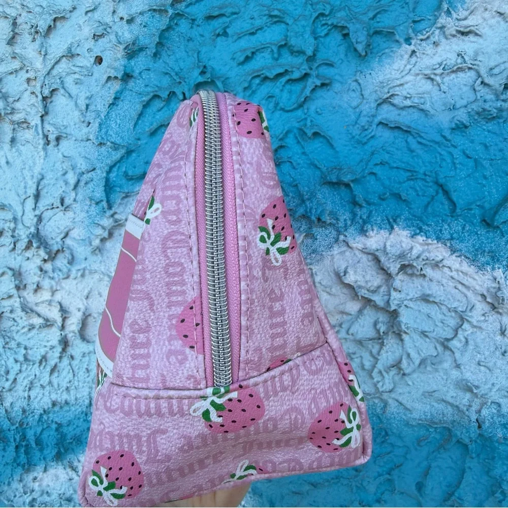 Juicy Couture Pink Strawberry Makeup Bag Y2K Cosmetic Pouch NWT